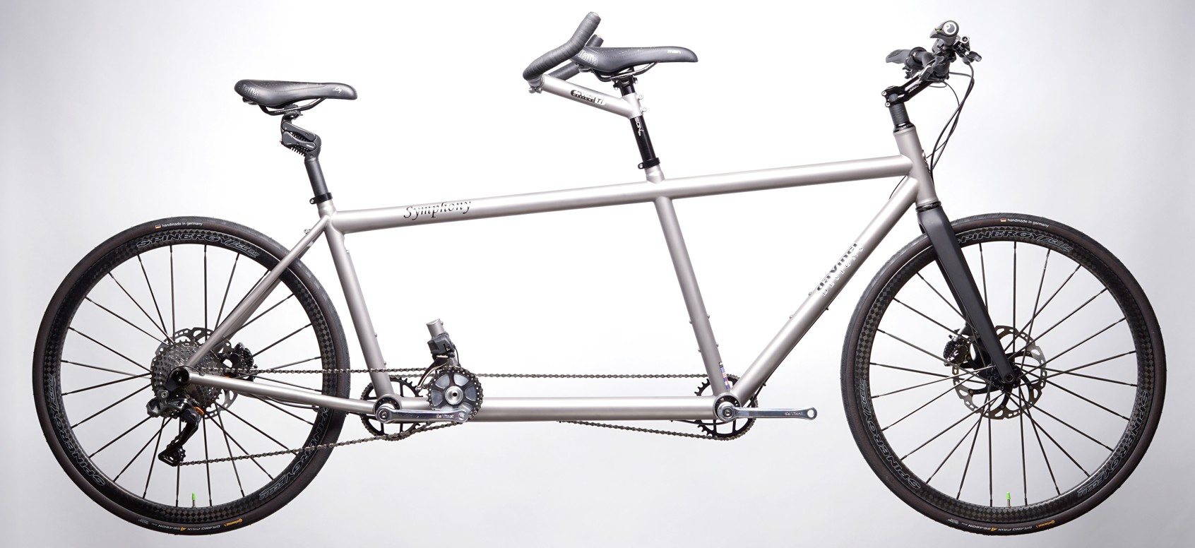 Titanium Symphony Mountain Hybrid Tandem Bicycle.